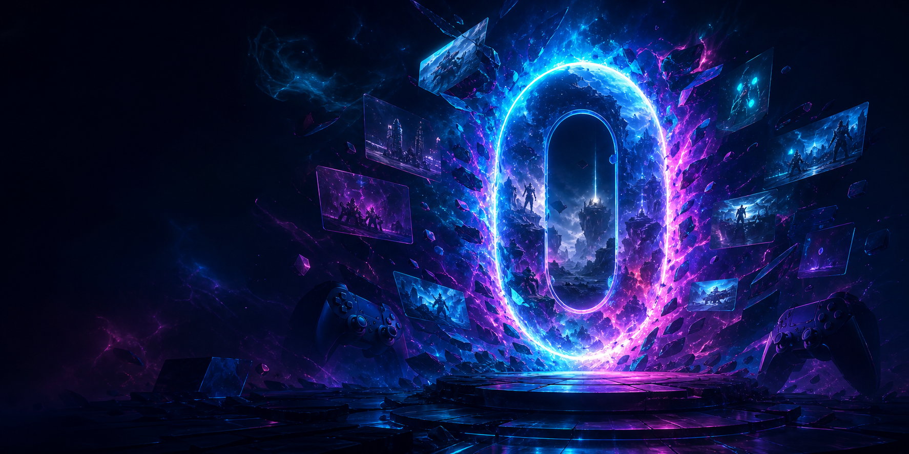 GameZero Studio futuristic game portal artwork